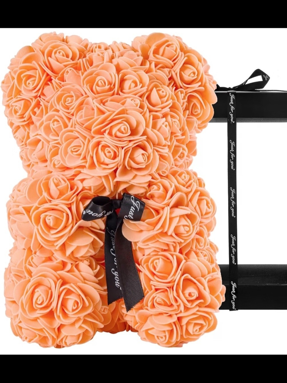 Rose Foam 10" Teddy Bear Decorative Figurine - Peach